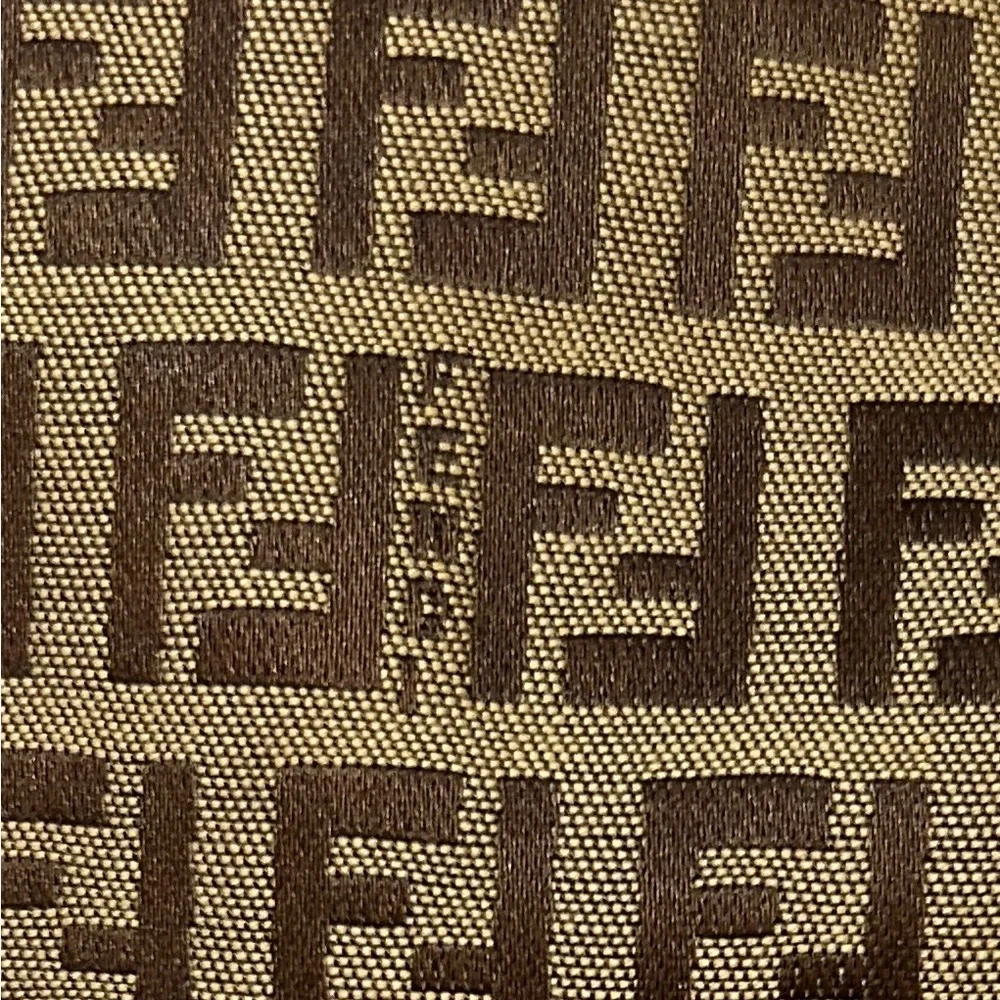 Fendi Zucca Brown Canvas Monogram Zipper Pouch & Fendi Box (EUC) - Picture 3 of 12